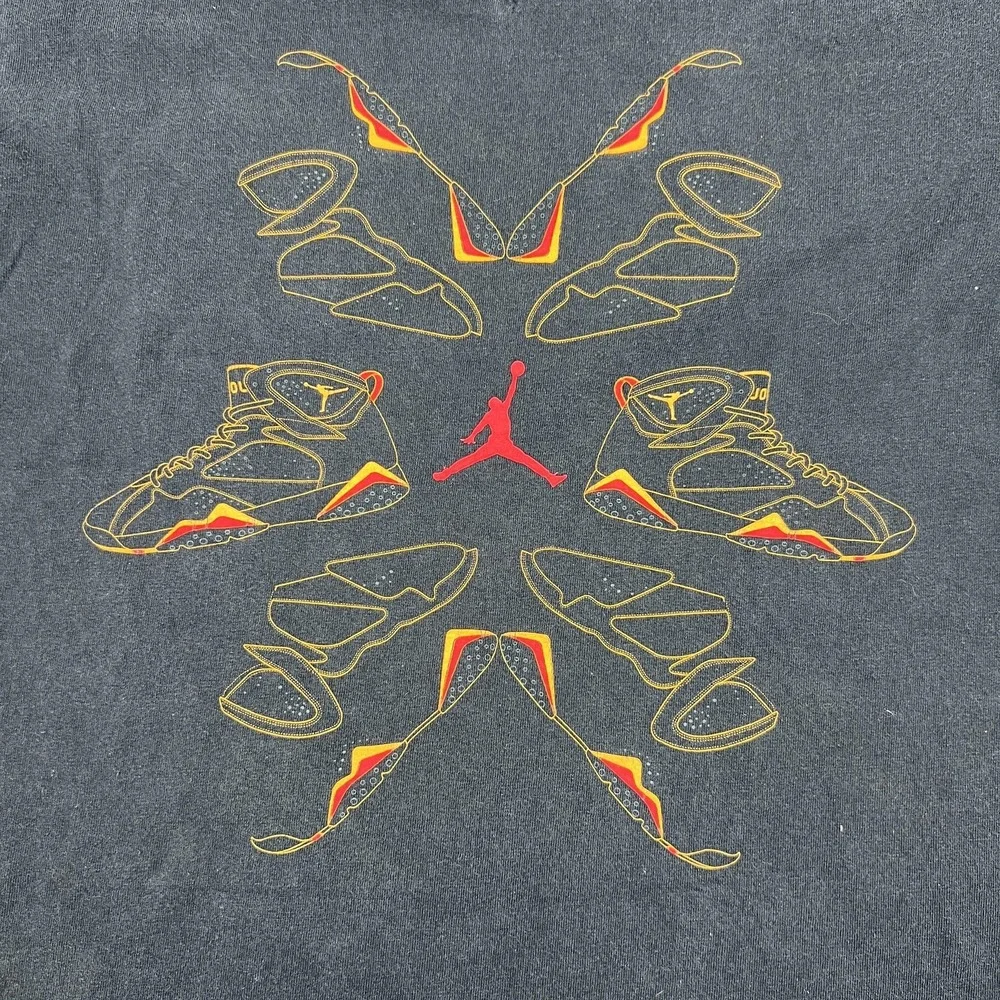 Jordan Shirt Mens Small Black Air Jordan 7 Retro Sneaker Graphic‎ Tee Jumpman